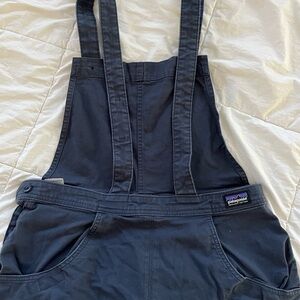 Navy Patagonia women’s stand up cropped overall